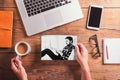 Fathers day concept. Office desk. Royalty Free Stock Photo