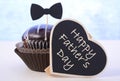 Fathers Day cupcake gift. Royalty Free Stock Photo