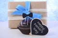 Fathers Day cupcake gift. Royalty Free Stock Photo