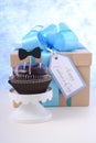 Fathers Day cupcake gift. Royalty Free Stock Photo