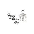 Fathers day design. Necktie, costume, classic tuxedo, jacket. Happy Fathers day text. Dad greeting. greeting card. Vector. Royalty Free Stock Photo