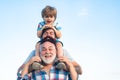 Fathers day. Father and son with grandfather - Men generation. Royalty Free Stock Photo