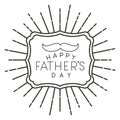 fathers day frame sunburts with mustache Royalty Free Stock Photo