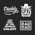 Fathers day gift for dad t-shirt design set. Vector vintage illustration. Royalty Free Stock Photo