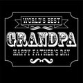 Fathers day grandpa placard black white