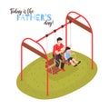 Fathers Day Isometric Design Concept Royalty Free Stock Photo