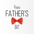 Fathers Day, June 19th. Vector Background. Banner with Red Realistic Bow Tie, Lettering, Typography. Silk Glossy Bowtie Royalty Free Stock Photo