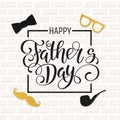 Fathers Day lettering. Props for photos with glitter texture. Summer holidays. Royalty Free Stock Photo