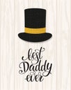 Fathers Day lettering. Props for photos with glitter texture. Summer holidays. Royalty Free Stock Photo