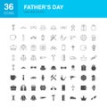 Fathers Day Line Web Glyph Icons