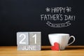 Fathers Day message with coffee cup Royalty Free Stock Photo