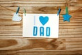 Fathers day message with felt heart and star