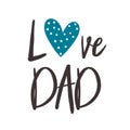 Fathers day message in a greeting card. I love you dad