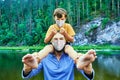 Fathers Day on nature during Covid-19 Pandemic Royalty Free Stock Photo