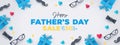Happy Father`s Day greeting card, Sale banner, poster or flyer design