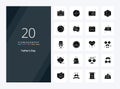 20 Fathers Day Solid Glyph icon for presentation