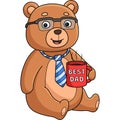 Fathers Day Teddy Bear Best Dad Cartoon Clipart Royalty Free Stock Photo