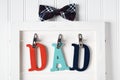 Fathers Day theme with hanging DAD letters Royalty Free Stock Photo