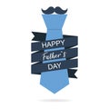 Fathers day. Tie in flat design. Celebration day. Happy fathers day. Lettering design. Vector