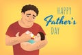 Fathers day yellow banner Royalty Free Stock Photo
