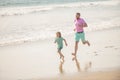 fathers or family day. daddy with kid boy on summer day. dad and child having fun outdoors. Royalty Free Stock Photo