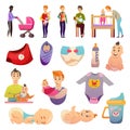 .Fathers Parental Leave Orthogonal Icons