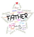 Father\'s Day Star Shaped Word Cloud Concept Royalty Free Stock Photo
