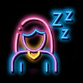 Fatigue Symptomp Of Pregnancy neon glow icon illustration