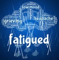Fatigued Word Shows Lack Of Energy And Drowsiness Royalty Free Stock Photo