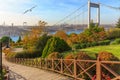 Fatih Sultan Bridge over the Bosphorus, Istanbul,Turkey Royalty Free Stock Photo