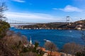 Fatih Sultan Mehmet bridge across a Bosphorus. Istanbul, Turkey Royalty Free Stock Photo