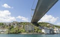 Fatih Sultan Mehmet Bridge and the coastline of Rumeli Hisari, Istanbul, Turkey