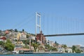 Fatih Sultan Mehmet Bridge and the Coastline of Rumeli Hisari, Istanbul, Turkey