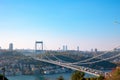 Fatih Sultan Mehmet Bridge. Istanbul background photo from Otagtepe Royalty Free Stock Photo