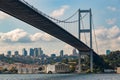 Fatih Sultan Mehmet Bridge. Istanbul, Turkey Royalty Free Stock Photo