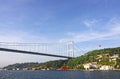 Fatih Sultan Mehmet Bridge over Bosphorus strait in Istanbul Royalty Free Stock Photo