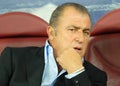 Fatih Terim in Romania-Turkey World Cup Qualifier Game Royalty Free Stock Photo