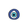 Fatima eye doodle icon, vector illustration Royalty Free Stock Photo