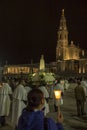 Fatima, Portugal, 11 June 2018: Evening celebrations at the square in front of the Basilica of Our Lady of the Rosary of Fatima Royalty Free Stock Photo