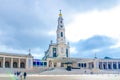 Sanctuary of Our Lady of Fatima with Basilica of Our Lady of the Rosary catholic church with colonnade in Fatima