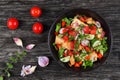 Fattoush or bread salad in bowl