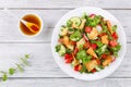 Fattoush or bread salad with pita