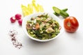 Fattoush Salad , Lebanese salad isolated on white background