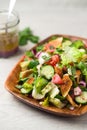 Fattoush salad vertical view. Royalty Free Stock Photo