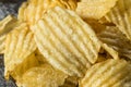 Fatty Ruffled Potato Chips Royalty Free Stock Photo