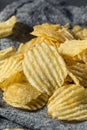 Fatty Ruffled Potato Chips Royalty Free Stock Photo