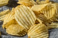 Fatty Ruffled Potato Chips Royalty Free Stock Photo