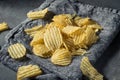 Fatty Ruffled Potato Chips Royalty Free Stock Photo