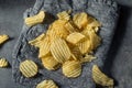 Fatty Ruffled Potato Chips Royalty Free Stock Photo