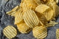 Fatty Ruffled Potato Chips Royalty Free Stock Photo